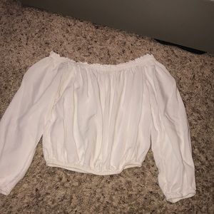 Brandy Melville White Offshoulder Top